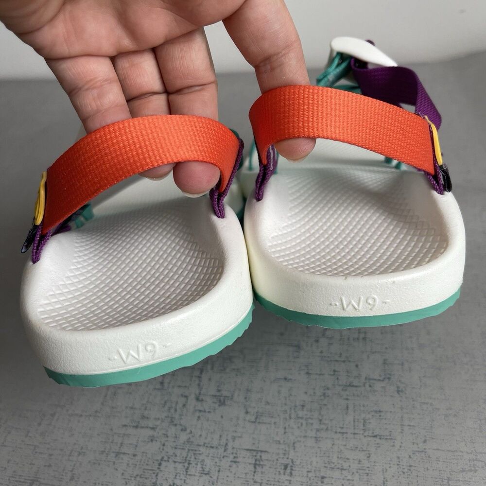 Chaco Women's Aura Z/1 Adjustable Strap Wide-Width Sandal 9 Wide - Green /White - Picture 5 of 12